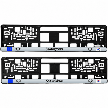 Set 2 bucati, suport numar inmatriculare personalizat SsangYong, HLX-3