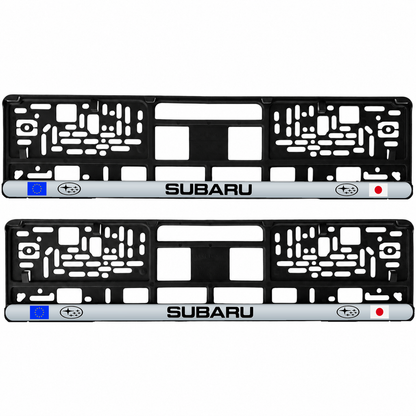 Set 2 bucati, suport numar inmatriculare personalizat Subaru, HLX-3