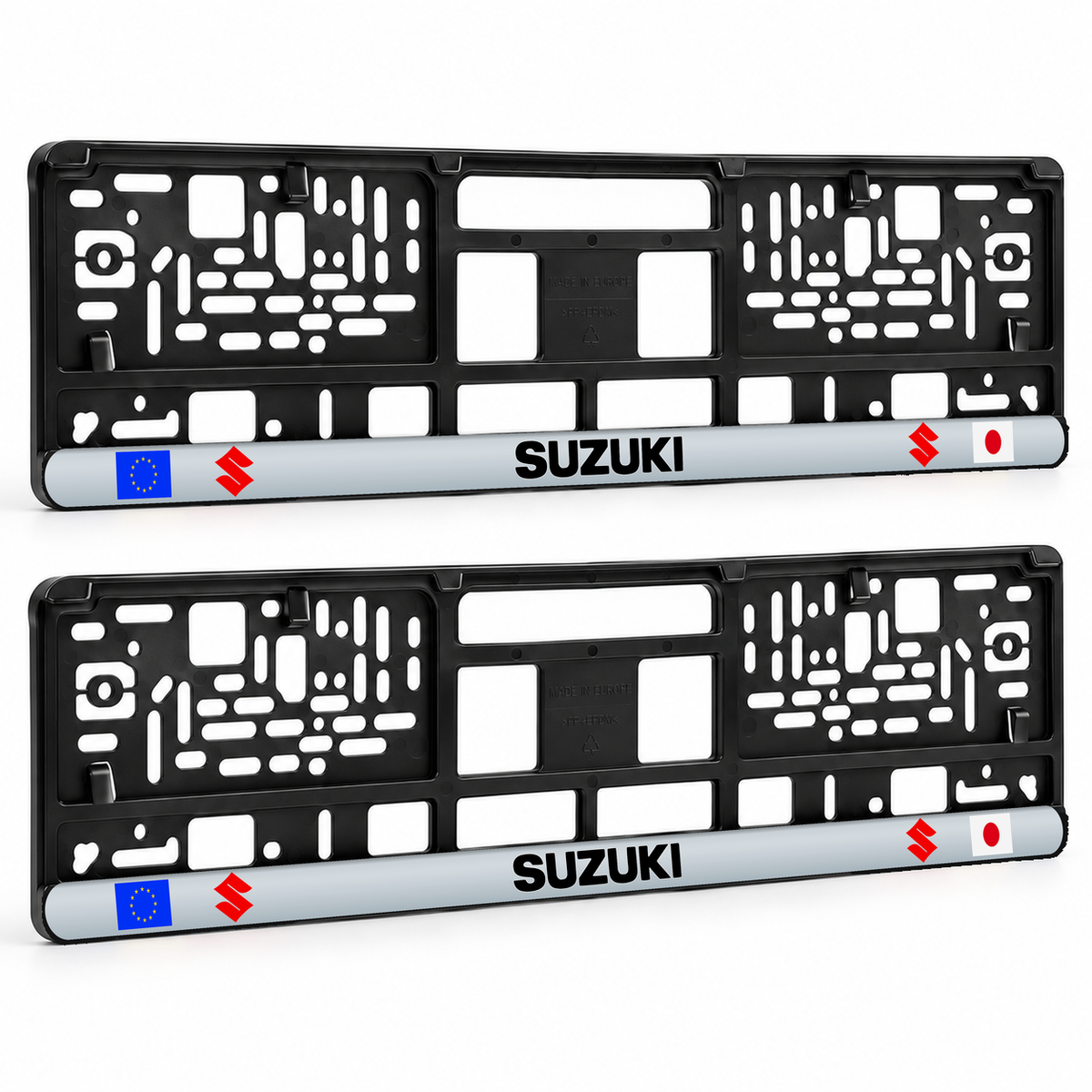 Set 2 bucati, suport numar inmatriculare personalizat Suzuki, HLX-3