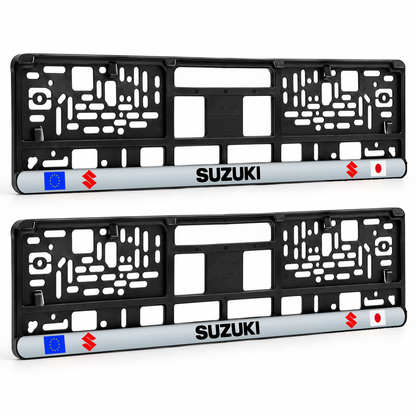 Set 2 bucati, suport numar inmatriculare personalizat Suzuki, HLX-3