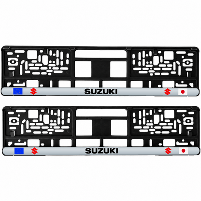 Set 2 bucati, suport numar inmatriculare personalizat Suzuki, HLX-3