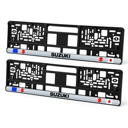 Set 2 bucati, suport numar inmatriculare personalizat Suzuki, HLX-3