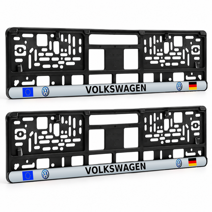 Set 2 bucati, suport numar inmatriculare personalizat Volkswagen, HLX-3