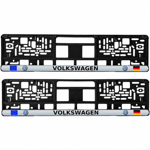 Set 2 bucati, suport numar inmatriculare personalizat Volkswagen, HLX-3