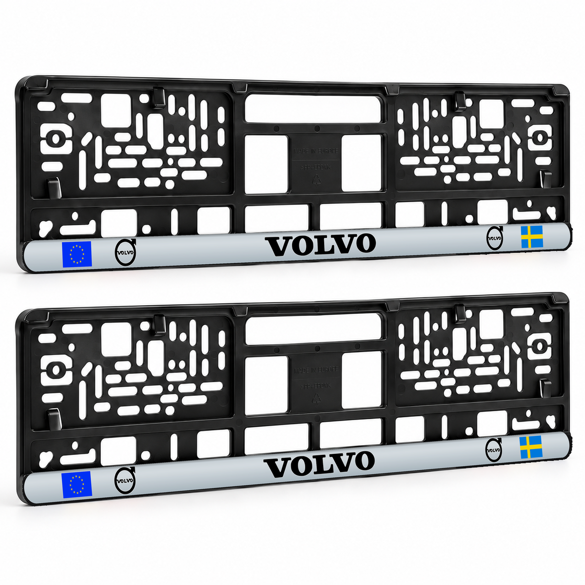 Set 2 bucati, suport numar inmatriculare personalizat Volvo, HLX-3