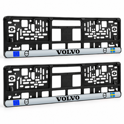 Set 2 bucati, suport numar inmatriculare personalizat Volvo, HLX-3