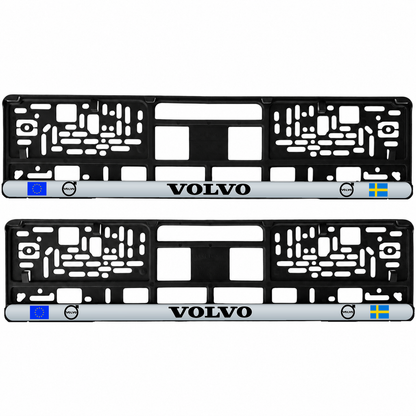 Set 2 bucati, suport numar inmatriculare personalizat Volvo, HLX-3
