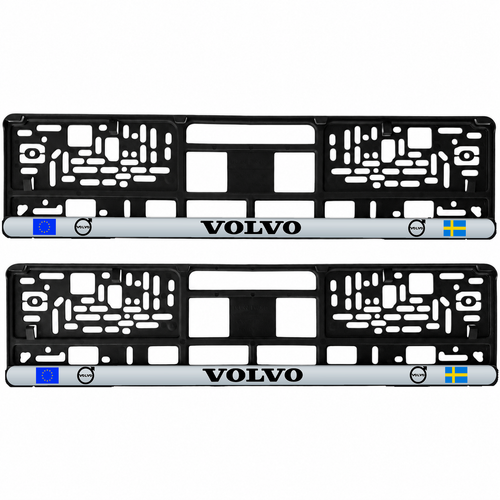 Set 2 bucati, suport numar inmatriculare personalizat Volvo, HLX-3