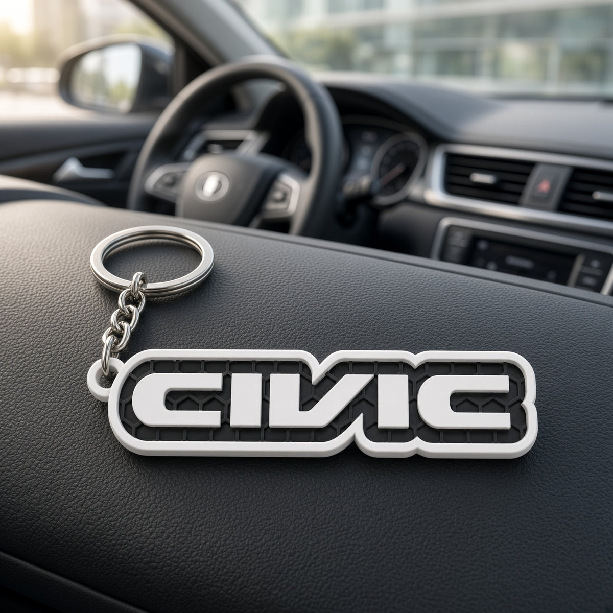 Breloc auto Honda Civic cu lanț și inel