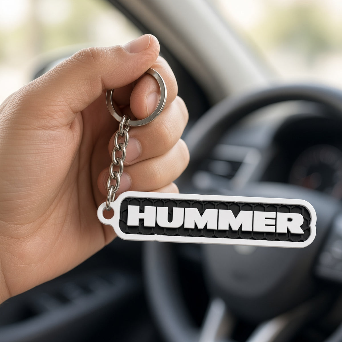 Breloc auto Hummer cu lanț și inel