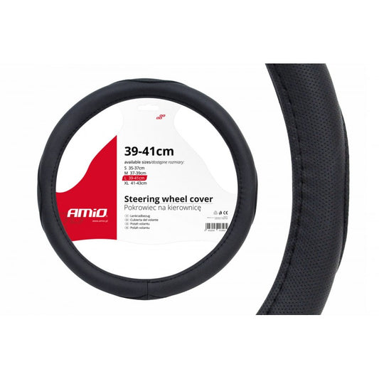 Husă volan, perforatii, L, 39-41 cm, negra