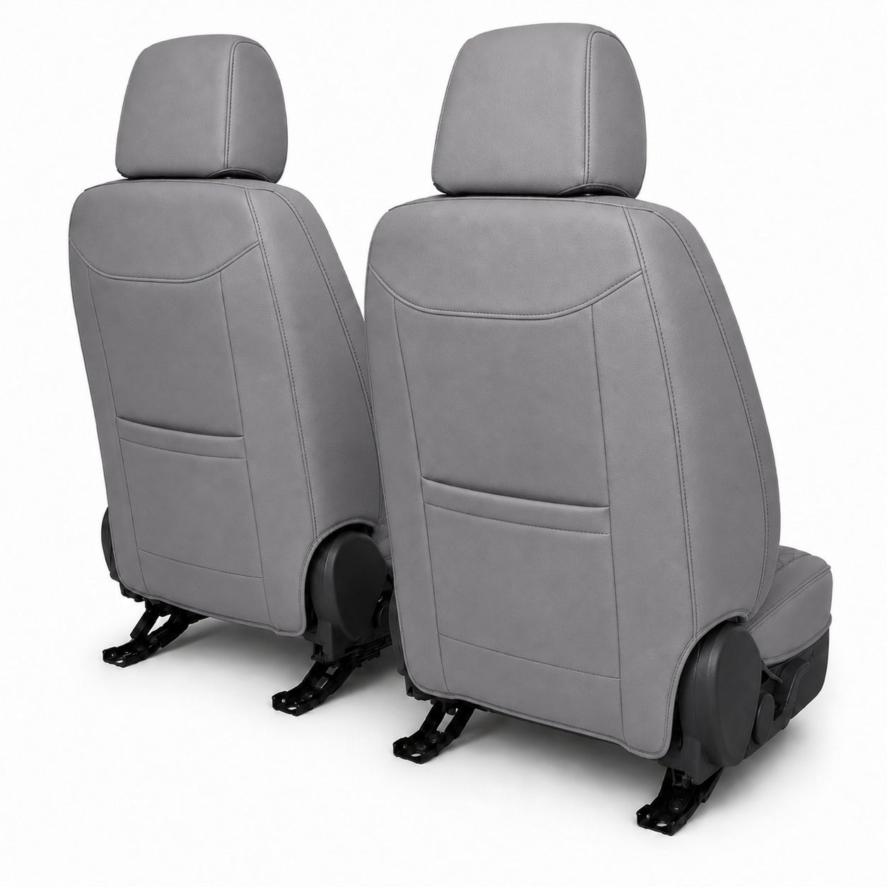 Huse auto premium 5 locuri Carguard Deluxe piele ecologică perforată - gri - negru