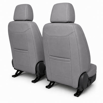 Huse auto premium 5 locuri Carguard Deluxe piele ecologică perforată - gri - negru