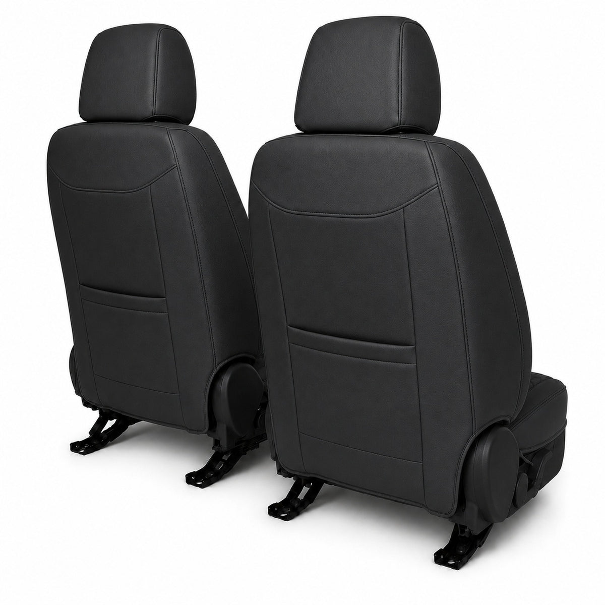 Huse auto premium 5 locuri Carguard Deluxe piele ecologică perforată - negru - alb