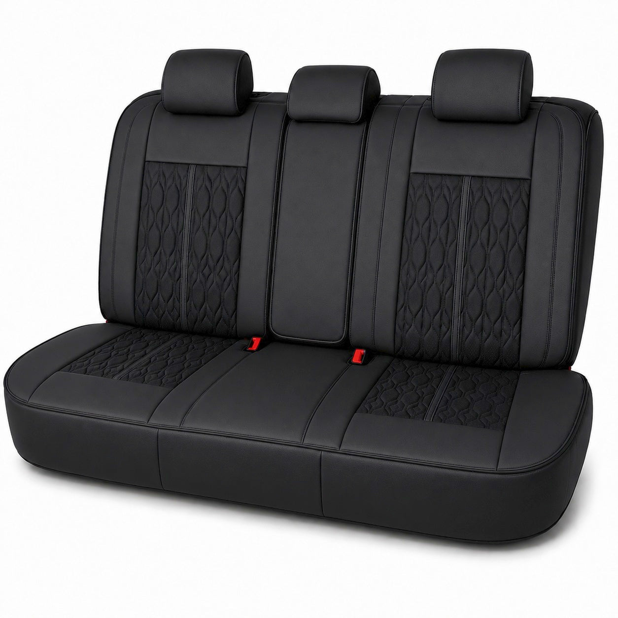 Huse auto premium 5 locuri Carguard Deluxe piele ecologică perforată - negru