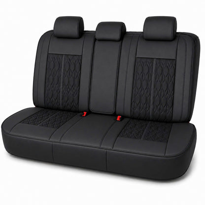 Huse auto premium 5 locuri Carguard Deluxe piele ecologică perforată - negru