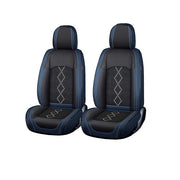 Huse auto premium 5 locuri Carguard Deluxe piele ecologică perforată și textil - negru - albastru închis