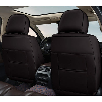 Huse auto premium 5 locuri Carguard Deluxe piele ecologică perforată - negru - alb