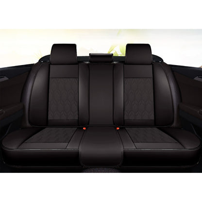 Huse auto premium 5 locuri Carguard Deluxe piele ecologică perforată - negru - alb