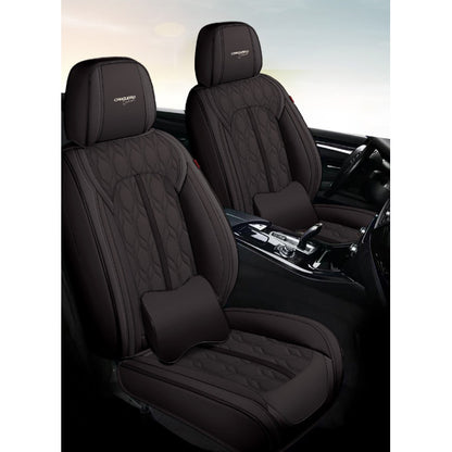 Huse auto premium 5 locuri Carguard Deluxe piele ecologică perforată - negru