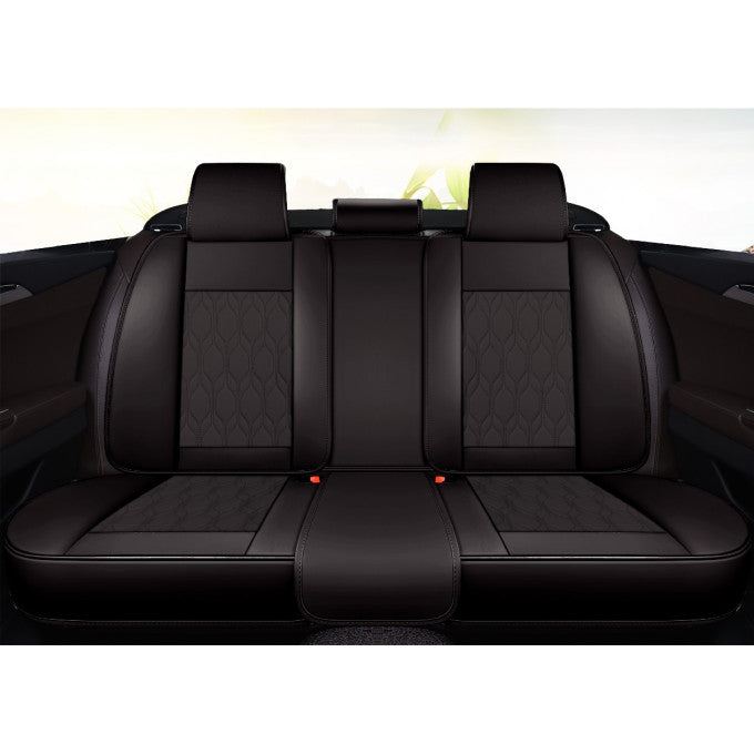 Huse auto premium 5 locuri Carguard Deluxe piele ecologică perforată - negru