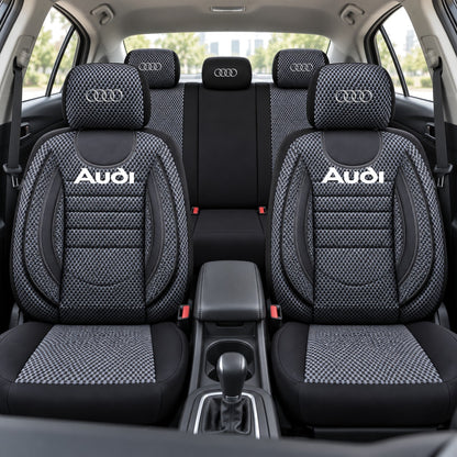 Set Huse Scaune Universale City, Gri cu Negru Personalizate cu Audi