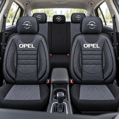 Set Huse Scaune Universale City, Gri cu Negru Personalizate cu Opel