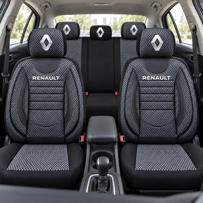 Set Huse Scaune Universale City, Gri cu Negru Personalizate cu Renault
