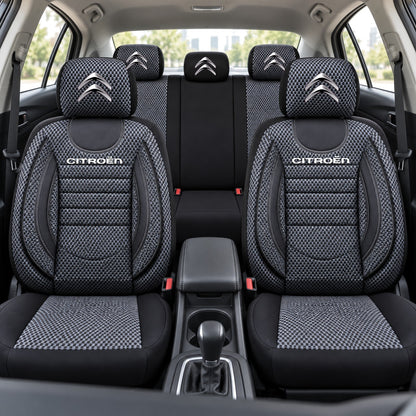 Set Huse Scaune Universale City, Gri cu Negru Personalizate cu Citroën