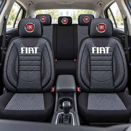 Set Huse Scaune Universale City, Gri cu Negru Personalizate cu Fiat