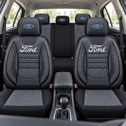 Set Huse Scaune Universale City, Gri cu Negru Personalizate cu Ford