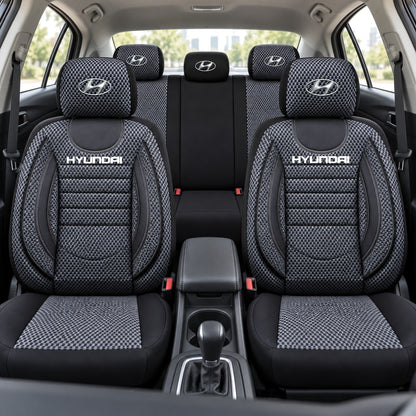 Set Huse Scaune Universale City, Gri cu Negru Personalizate cu Hyundai