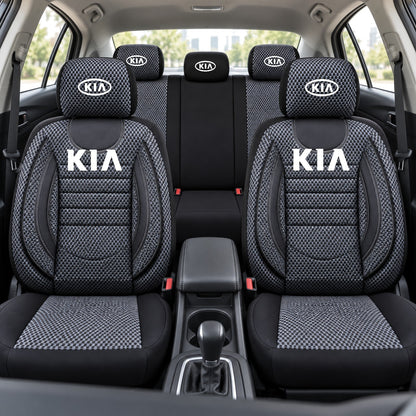Set Huse Scaune Universale City, Gri cu Negru Personalizate cu Kia