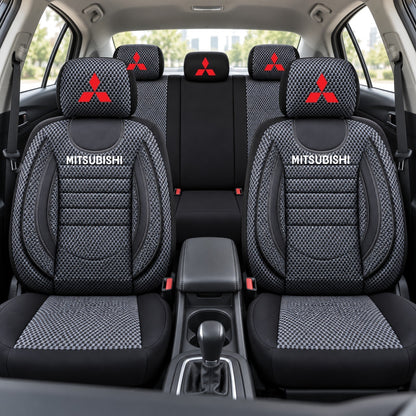 Set Huse Scaune Universale City, Gri cu Negru Personalizate cu Mitsubishi