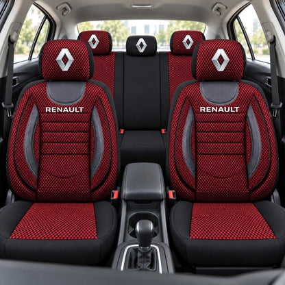 Set Huse Scaune Universale City, Rosu cu Negru Personalizate cu Renault