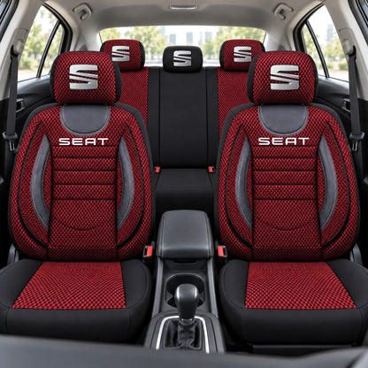 Set Huse Scaune Universale City, Rosu cu Negru Personalizate cu Seat