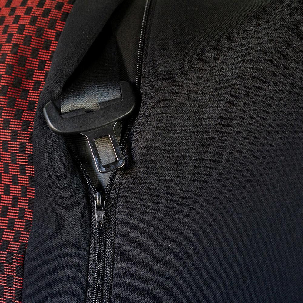 Set Huse Scaune Universale City, Rosu cu Negru Personalizate cu Suzuki