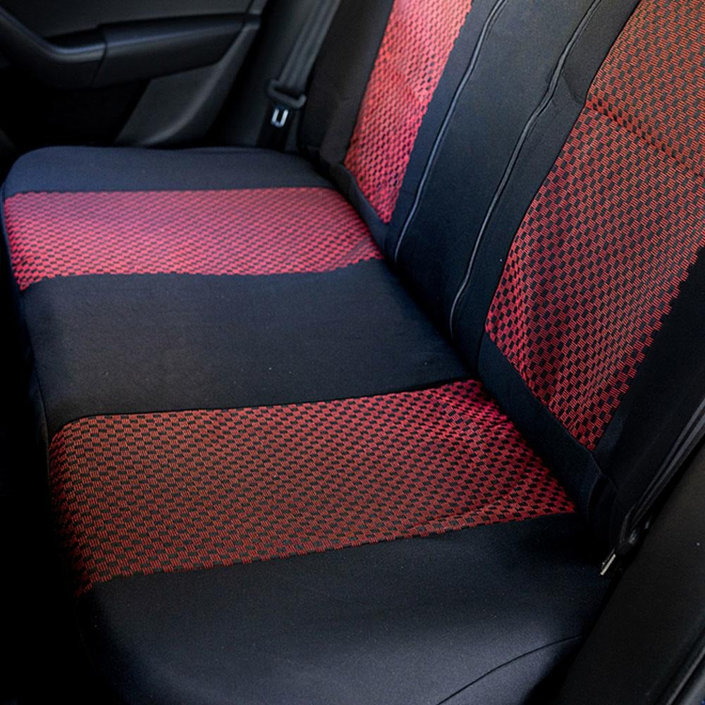 Set Huse Scaune Universale City, Rosu cu Negru Personalizate cu Volkswagen