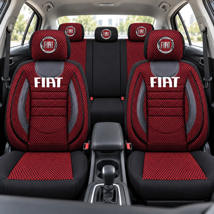 Set Huse Scaune Universale City, Rosu cu Negru Personalizate cu Fiat