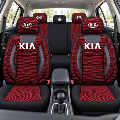 Set Huse Scaune Universale City, Rosu cu Negru Personalizate cu Kia