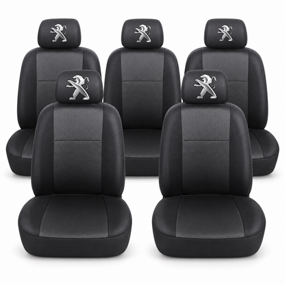 Huse scaune individuale 5 locuri personalizate cu Peugeot