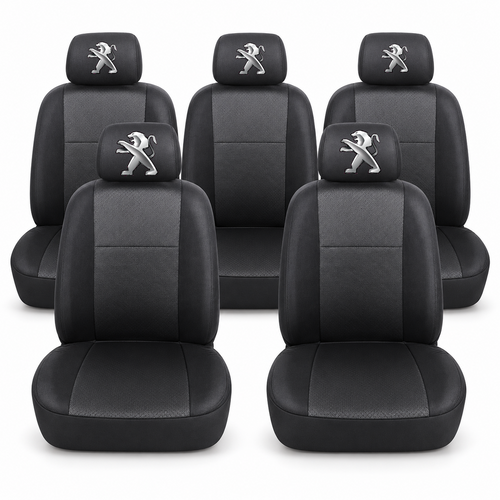 Huse scaune individuale 5 locuri personalizate cu Peugeot