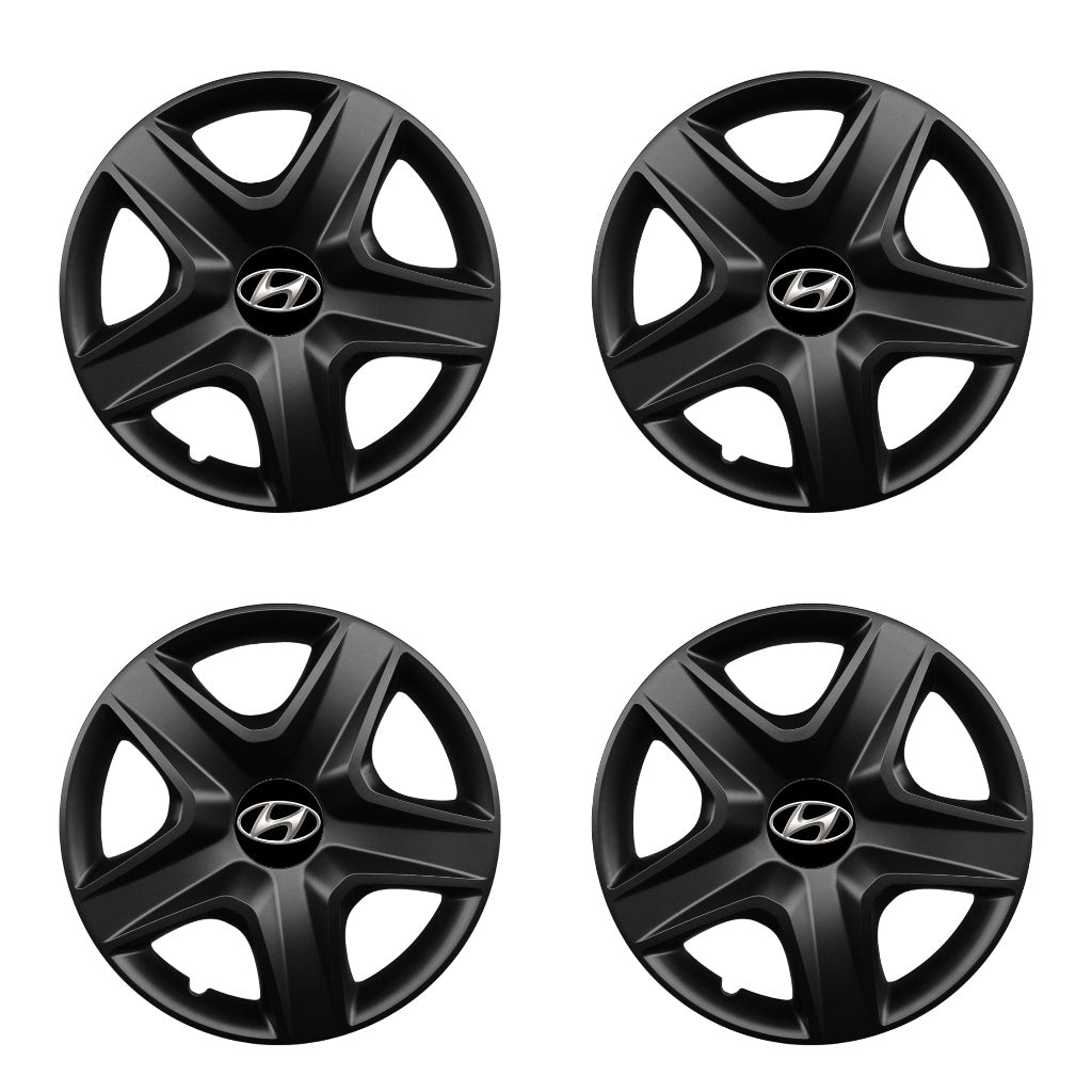 Set 4 capace roti potrivite jantelor de 16 inch compatibile HYUNDAI, Model 418 Black