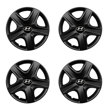 Set 4 capace roti potrivite jantelor de 16 inch compatibile HYUNDAI, Model 418 Black