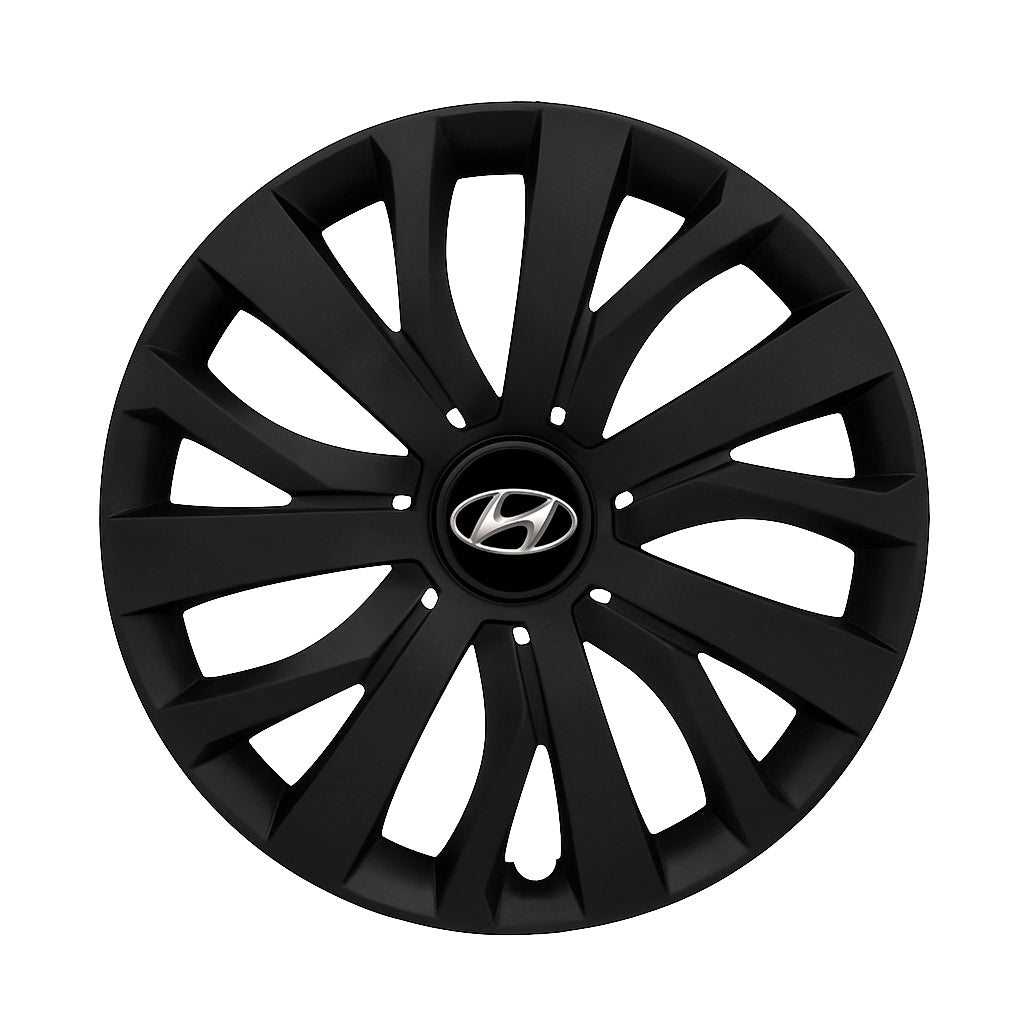 Set 4 capace roti 16 inchi (R16) compatibile HYUNDAI, Model - 432 Black Edition