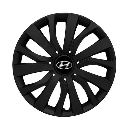Set 4 capace roti 16 inchi (R16) compatibile HYUNDAI, Model - 432 Black Edition