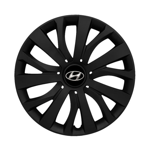 Set 4 capace roti 16 inchi (R16) compatibile HYUNDAI, Model - 432 Black Edition