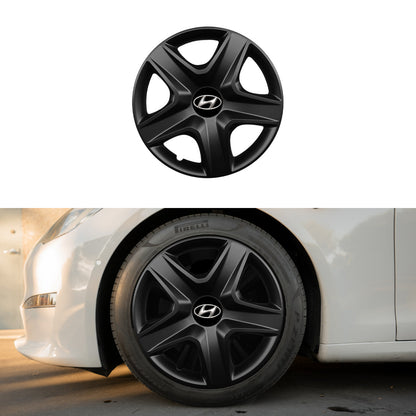 Set 4 capace roti potrivite jantelor de 16 inch compatibile HYUNDAI, Model 418 Black