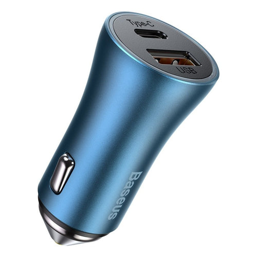 Incarcator de masina, BASEUS Golden Contactor Pro, QC 4, USB + USB-C, 40W
