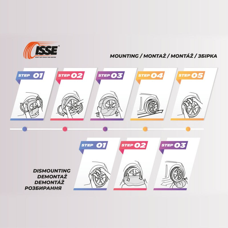 Lanțuri de zăpadă textile Isse Easysock L 2buc